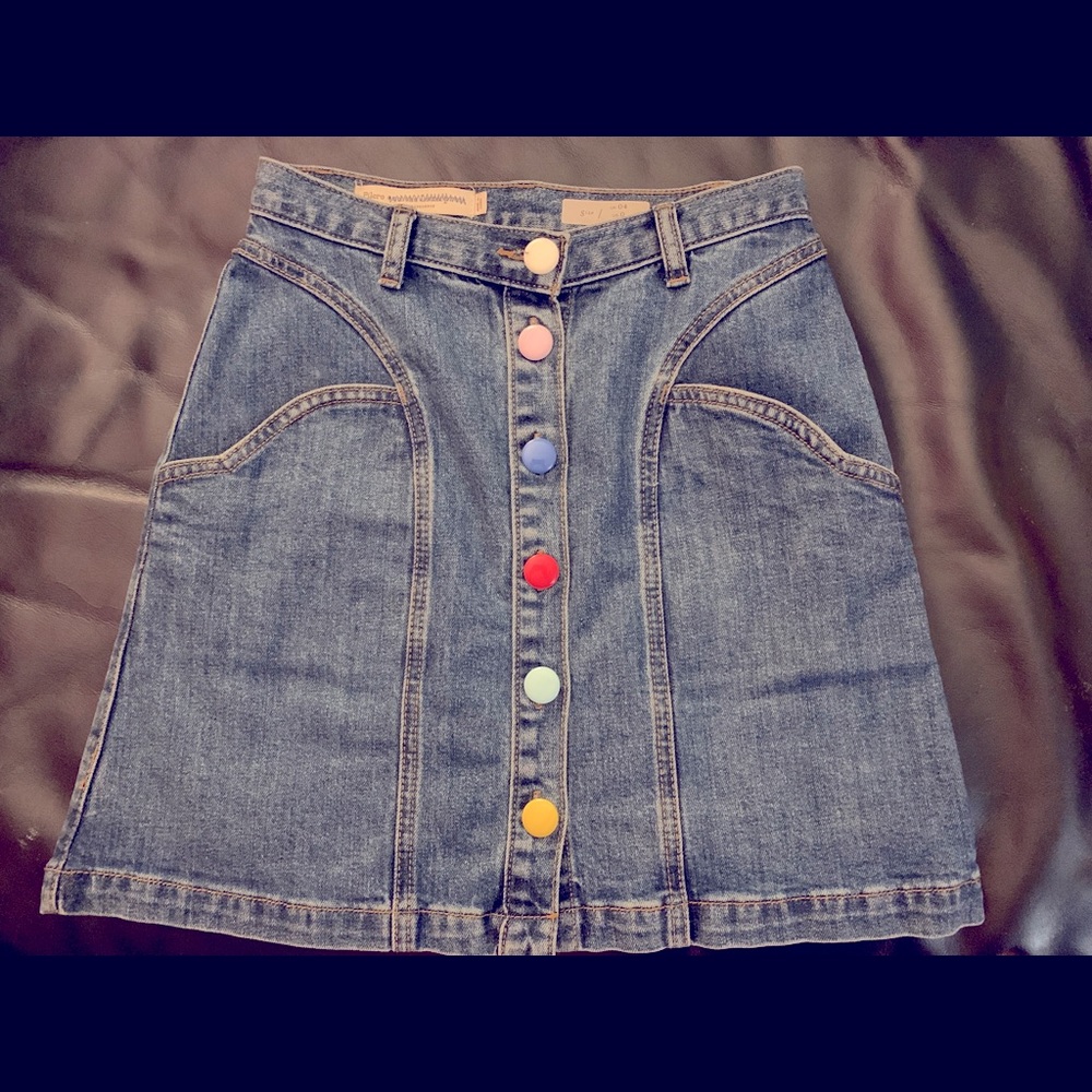 Pilcro & the LetterPress button up denim skirt